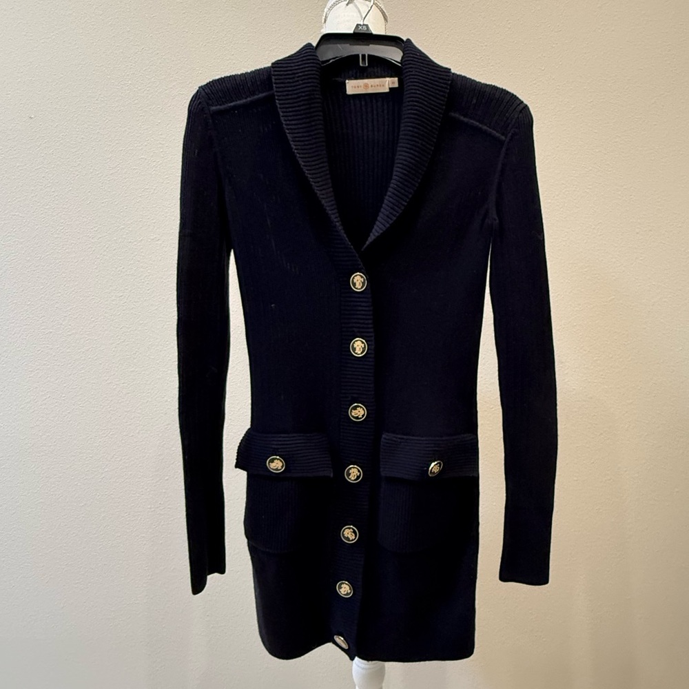 Tory Burch Long Button Sweater XS